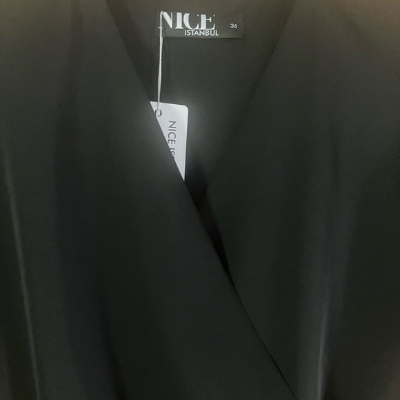 NWT $85 Nice Istanbul flirty mini dress with tiered skirt & slight puff sleeves - Picture 3 of 14